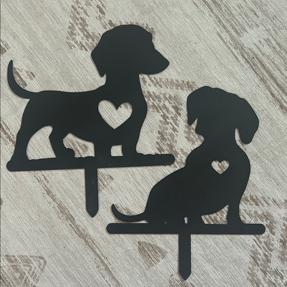 Dachshund Dog Silhouette Garden Stakes